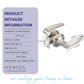 HEMOS 60-70MM TUBULAR LEVEL DOOR LOCK KUNCI TOMBOL PINTU RUMAH SILVER BLACK HM-5212-MS,MB