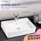 HEMOS BATHROOM CERAMIC WASH BASIN TABLE TOP ART BASIN SQUARE VESSEL SINK WHITE PORCELAIN HM-604-W