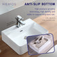HEMOS BATHROOM CERAMIC WASH BASIN TABLE TOP ART BASIN SQUARE VESSEL SINK WHITE PORCELAIN HM-604-W