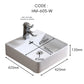 HEMOS BATHROOM CERAMIC WASH BASIN TABLE TOP ART BASIN SQUARE VESSEL SINK WHITE PORCELAIN HM-604-W