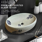 HEMOS BATHROOM CERAMIC WASH BASIN COUNTERTOP UNIQUE PRINTING ELLIPSE VESSEL PORCELAIN HM-620