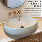 HEMOS BATHROOM CERAMIC WASH BASIN COUNTERTOP UNIQUE PRINTING ELLIPSE VESSEL PORCELAIN HM-620