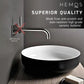 HEMOS BATHROOM CERAMIC WASH COUNTERTOP ART BASIN ROUND VESSEL PORCELAIN HM-645-BW