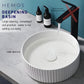 HEMOS BATHROOM CERAMIC WASH BASIN TABLE TOP ART BASIN VESSEL SINK PORCELAIN HM-614-W