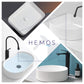HEMOS BATHROOM CERAMIC WASH BASIN TABLE TOP ART BASIN VESSEL SINK PORCELAIN HM-614-W