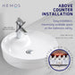 HEMOS BATHROOM CERAMIC COUNTERTOP MODERN ART WASH BASIN ROUND VESSEL WHITE PORCELAIN HM-601-W