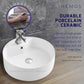 HEMOS BATHROOM CERAMIC COUNTERTOP MODERN ART WASH BASIN ROUND VESSEL WHITE PORCELAIN HM-601-W