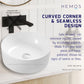 HEMOS BATHROOM CERAMIC COUNTERTOP MODERN ART WASH BASIN ROUND VESSEL WHITE PORCELAIN HM-601-W