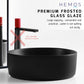 HEMOS BATHROOM CERAMIC WASH COUNTERTOP ART BASIN ROUND VESSEL PORCELAIN MATT BLACK HM-624-MBLACK