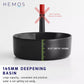 HEMOS BATHROOM CERAMIC WASH COUNTERTOP ART BASIN ROUND VESSEL PORCELAIN MATT BLACK HM-624-MBLACK