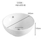 HEMOS BATHROOM CERAMIC COUNTERTOP MODERN ART WASH BASIN ROUND VESSEL WHITE PORCELAIN HM-601-W