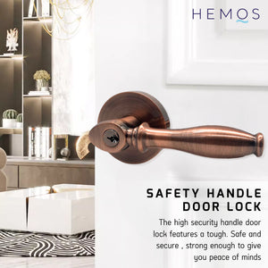 HEMOS 60-70MM TUBULAR LEVEL DOOR LOCK KUNCI TOMBOL PINTU RUMAH SILVER BLACK ANTIQUE COOPER HM-5209