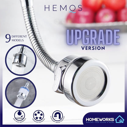 HEMOS KITCHEN SINK FAUCET WATER SAVING 360° SWIVEL NOZZLE TAP EXTENSION PANCURAN MANDIAN 水龙头增压花洒器