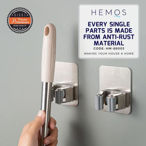 HEMOS SUS304 STAINLESS STEEL UMBRELLA MOP BROOM HOLDER STORAGE PEMEGANG PENYAPU HM-88000,88001,88002