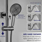 HEMOS BATHROOM FAUCET 4 MODE BRASS MIXER EXPOSED GREY SHOWER SETS HM-19069-MG