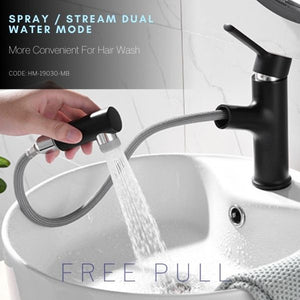 HEMOS BATHROOM BRASS MIXER PULL OUT BASIN TAP MATT BLACK KEPALA PAIP BILIK MANDI HM-19030,19036