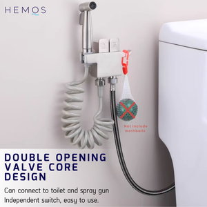 HEMOS BATHROOM FAUCET 304 STAINLESS STEEL 2 IN 1 TWO MODE BUTTON VALVE C/W HAND BIDET HM-3287-MS