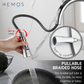 HEMOS KITCHEN FAUCET BRASS PULL OUT MIXER PILLAR SINK TAP CHROME KEPALA PAIP DAPUR HM-19105-C