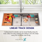 HEMOSX SUS304 STEEL + VOLCANIC TEXTURE FINISH 3.0MM THICKNESS EMBOSSED WORKSTATION KITCHEN SINK SINGLE BOWL SILVER BLACK