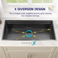 HEMOSX SUS304 STEEL + VOLCANIC TEXTURE FINISH 3.0MM THICKNESS EMBOSSED WORKSTATION KITCHEN SINK SINGLE BOWL SILVER BLACK