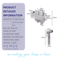 HEMOS BATHROOM FAUCET 304 STAINLESS STEEL 2 IN 1 TWO MODE BUTTON VALVE C/W HAND BIDET HM-3287-MS