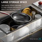 HEMOSX SUS304 STEEL + VOLCANIC TEXTURE FINISH 3.0MM THICKNESS EMBOSSED WORKSTATION KITCHEN SINK SINGLE BOWL SILVER BLACK
