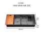HEMOSX SUS304 STEEL + VOLCANIC TEXTURE FINISH 3.0MM THICKNESS EMBOSSED WORKSTATION KITCHEN SINK SINGLE BOWL SILVER BLACK