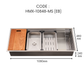 HEMOSX SUS304 STEEL + VOLCANIC TEXTURE FINISH 3.0MM THICKNESS EMBOSSED WORKSTATION KITCHEN SINK SINGLE BOWL SILVER BLACK