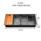HEMOSX SUS304 STEEL + VOLCANIC TEXTURE FINISH 3.0MM THICKNESS EMBOSSED WORKSTATION KITCHEN SINK SINGLE BOWL SILVER BLACK