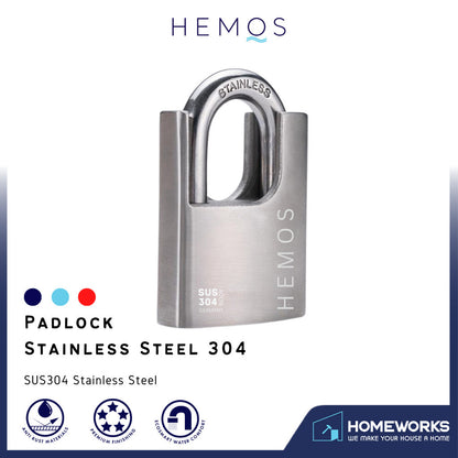 HEMOS 50MM SUS 304 HOUSE MOTOR SECURITY SAFETY ANTI-CUT ANTI-SAW PADLOCK KUNCI MANGGA HML-504-501