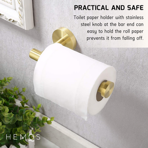 HEMOS BATHROOM FITTING SUS 304 WALL MOUNT TOILET PAPER HOLDER PEMEGANG TISU HMBF-83817 (MB, GD, MS)