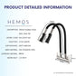 HEMOS KITCHEN FAUCET SUS 304 BLACK FLEXIBLE TWINS SILICONE HOSE PAIP SINKI DAPUR HM-3202F.3209F-MS