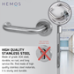 HEMOS HEAVY DUTY SUS304 STAINLESS STEEL LEVER DOOR HANDLE SILVER FOR BATHROOM LIVING ROOM