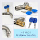 HEMOS BATHROOM FAUCET SUS 304 OUTDOOR ANTI-THIEF WALL BIB TAP WITH KEY KEPALA PAIP KUNCI HM-3336-MS