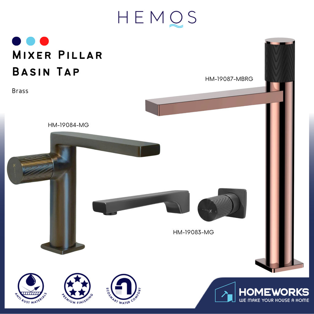 HEMOS BATHROOM BRASS MIXER CONCEALED WALL/PILLAR BASIN TAP KEPALA PAIP AIR 19SERIES