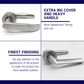 HEMOS HEAVY DUTY SUS304 STAINLESS STEEL LEVER DOOR HANDLE SILVER FOR BATHROOM LIVING ROOM