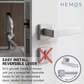 HEMOS HEAVY DUTY SUS304 STAINLESS STEEL LEVER DOOR HANDLE SILVER FOR BATHROOM LIVING ROOM
