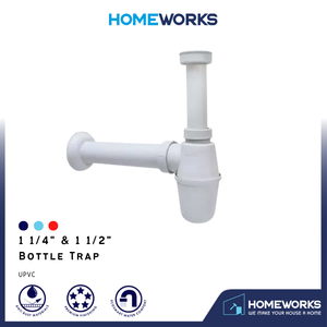 1 1/4'' & 1 1/2'' UPVC OUTLET BATHROOM BASIN & KITCHEN SINK BOTTLE TRAP WHITE PAIP SINKI