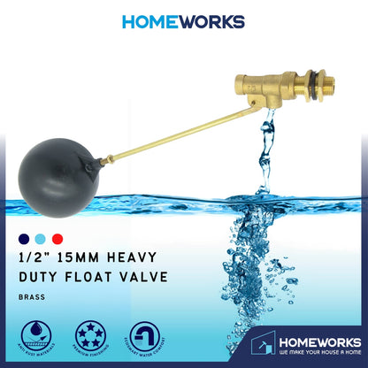 1/2" 15MM HEAVY DUTY BRASS FLOAT VALVE FLOW CONTROL