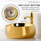 HEMOS BATHROOM CERAMIC WASH BASIN TABLE TOP GOLD ART BASIN VESSEL SINK  PORCELAIN HM-621