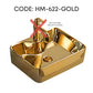 HEMOS BATHROOM CERAMIC WASH BASIN TABLE TOP GOLD ART BASIN VESSEL SINK  PORCELAIN HM-621