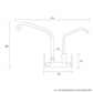 HEMOS KITCHEN FAUCET TWINS BRASS WALL FILTER SINK TAP HM-312