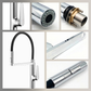HEMOS KITCHEN FAUCET FLEXIBLE BLACK NYLON HOSE MIXER WITH HOLDER KEPALA PAIP DAPUR HM-19058FH-C