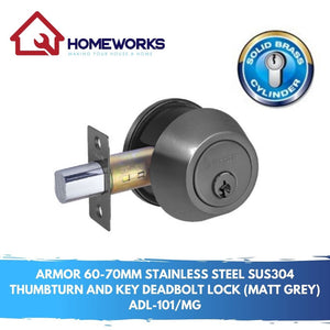 60-70MM 304 S/STEEL THUMBTURN AND KEY DEADBOLT DOOR LOCK ADL-101