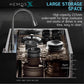 HEMOSX NANO SUS304 STEEL 3.0MM THICKNESS EMBOSSED WORKSTATION KITCHEN SINK SINGLE BOWL SILVER BLACK