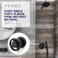 HEMOS BATHROOM FAUCET 1/2"  BRASS MATT BLACK CONCEALED STOP VALVE HM-18015-MB