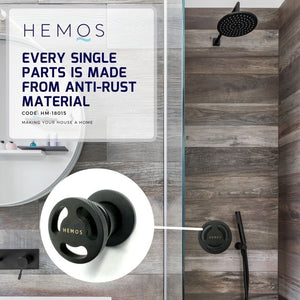 HEMOS BATHROOM FAUCET 1/2"  BRASS MATT BLACK CONCEALED STOP VALVE HM-18015-MB