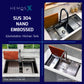 HEMOSX NANO SUS304 STEEL 3.0MM THICKNESS EMBOSSED WORKSTATION KITCHEN SINK SINGLE BOWL SILVER BLACK