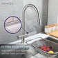 HEMOS KITCHEN FAUCET STEEL PULL OUT COLD PILLAR SINK TAP WITH RAIN SHOWER KEPALA PAIP DAPUR HM-19055