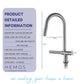 HEMOS KITCHEN FAUCET STEEL PULL OUT COLD PILLAR SINK TAP WITH RAIN SHOWER KEPALA PAIP DAPUR HM-19055